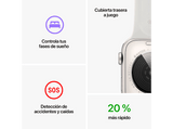 Apple Watch SE (2022), GPS, 40 mm, Caja de aluminio, Vidrio delantero Ion-X, Correa deportiva blanco estrella