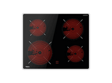 Placa vitrocerámica - Teka TTC 64010 CRD, 4 zona(s), 60 cm, 21 cm de diámetro de la zona grande, Negro