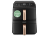 Freidora de aire - Cosori Turbo Tower Compact, Doble cesta, 8.6 l, 2630 W, 230 °C, Revestimiento cerámico Premium, Negro