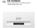 Proyector - LG HU715QW, Láser, Resolución 3840x2160, 20.000 horas, UHD 4K, Blanco