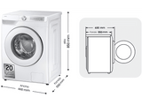 Lavadora carga frontal - Samsung WW90DG6U85HHU3, 9 kg, 1400 rpm, Autodosificador,  AI EcoBubble™,  AI Wash, Blanco