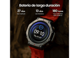 Smartwatch - Amazfit T-Rex 3, 1.5 AMOLED, Táctil, 27 días Autonomía, Silicona, Compatible iOS/Android, Lava Red