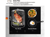 Placa inducción - LG CBIZ3035B, 4 zonas, 2 zonas Flex, 80 cm, Cristal negro