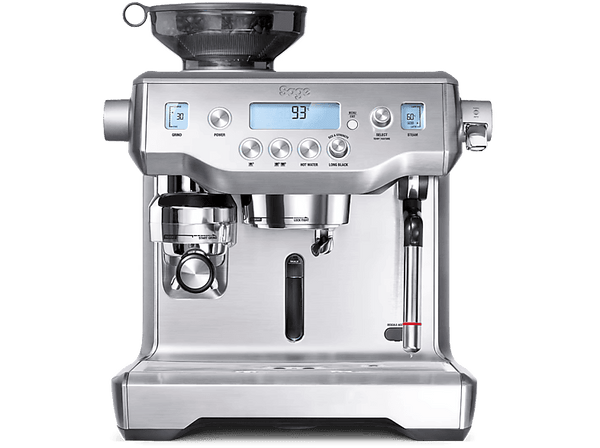 Cafetera express - Sage Oracle SES980BSS4EEU1, 15 bar, 2400 W, 2 Tazas, Pantalla LCD y botones, Acero Inoxidable