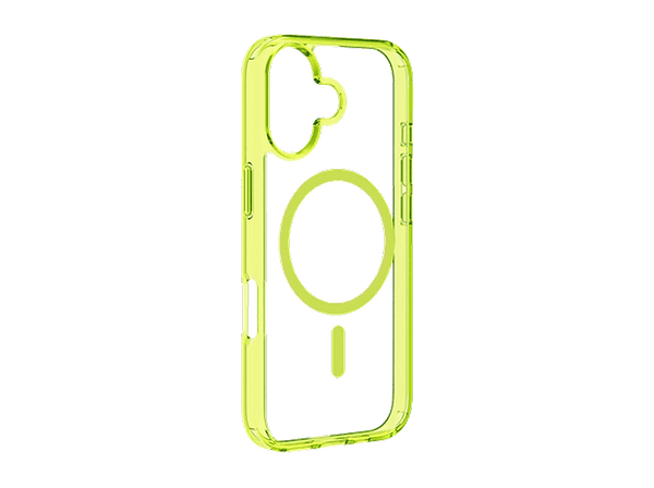 Funda móvil - CellularLine ICONIC MAG, Para iPhone 17, Ultrarresistente, MagSafe, Lima y Transparente
