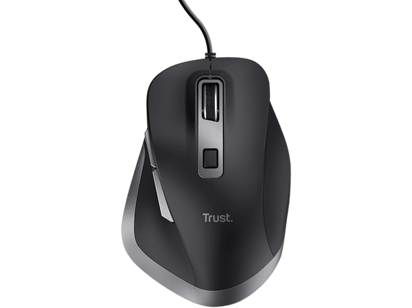 Ratón - Trust Fyda, Con Cable, 5000 dpi, 85 % de materiales reciclados, Negro