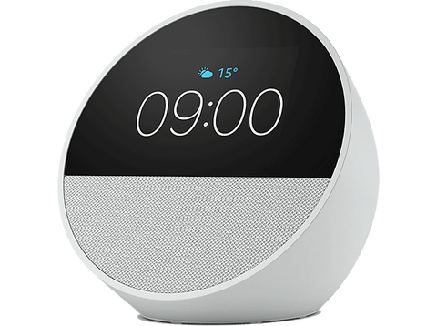 Reloj despertador inteligente - Amazon Echo Spot (modelo 2024), Sonido de calidad y Alexa, Blanco