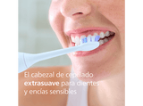 Recambio para cepillo dental - Philips Sensitive HX6054/87, Philips Sonicare, 4 Cabezales de recambio, Control antiplaca, S2 Sensitive, Blanco