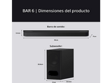 Barra de sonido - Sony BRAVIA Theatre Bar 6 (HTB600), 3.1.2 envolventes con subwoofer, Altavoces ascendentes, Dolby Atmos, DTS:X, Voice Zoom 3 con IA