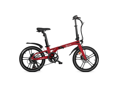 Bicicleta urbana - Youin Marbella, 250 W, 25 km/h, 40 km, 7 Velocidades, Pantalla LCD Multifunción, Rojo