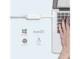 Adaptador - TP-Link UE300C, USB-C a RJ-45, 1000 Mbps, Gigabit Ethernet, Blanco
