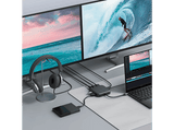 Hub USB/Concentrador - Hyper HD USB4 MOBILE DOCK, 2 Puertos, 1000 Mbit/s, Negro