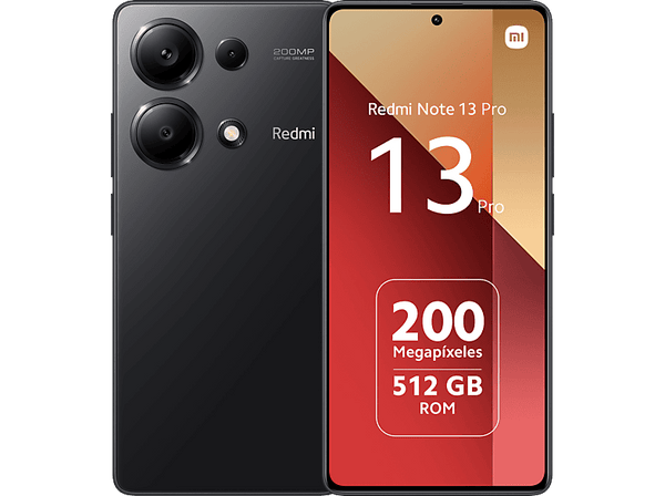 Móvil - Xiaomi Redmi Note 13 Pro, Midnight Black, 512 GB, 12 GB RAM, 6.67" Full HD+AMOLED 1.5K, MediaTek  Helio G99 Ultra, 5000 mAh, Android