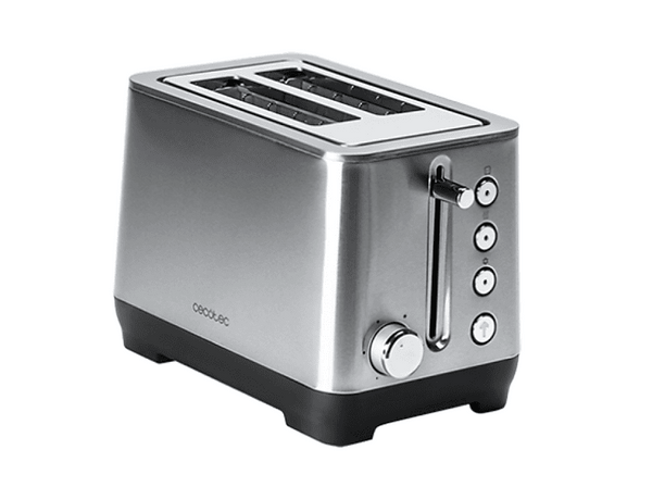 Tostadora - Cecotec BigToast Double, 1000 W, Temporizador, 6 Niveles, Función descongelación, Inox
