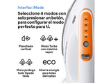 Centro de planchado - Braun CareStyle Compact Pro IS2561WH, 2400W, 1.5l, 6 bar, Golpe de vapor 400g/min, Suela EloxalPlus, Freeglide3D, Blanco/Naranja