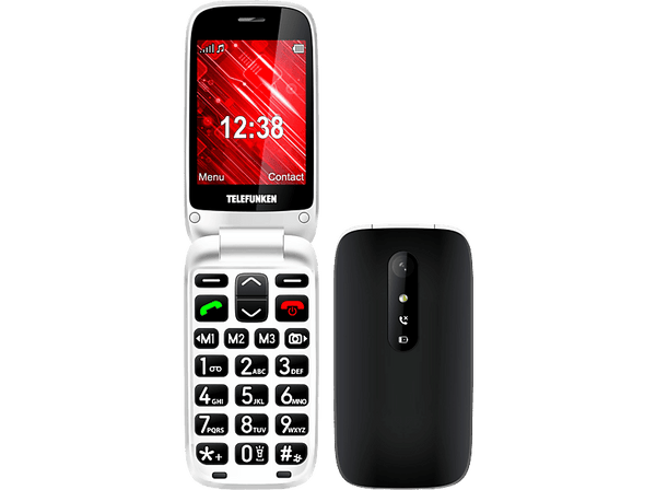 Móvil - Telefunken S445, Negro, 32MB RAM, 2.8", 800 mAh, Teclas grandes, Botón SOS