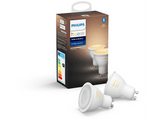 Pack 2 bombillas Bluetooth - Philips Hue LED GU10, Luz blanca cálida a fría, Domótica