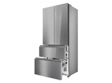 Frigorífico americano - Haier FD 83 HFR7819ENGC Cristal, No Frost, 190 cm, 504 l, My Zone Plus, Daylight, Glass Inox Look