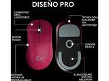 Ratón gaming - Logitech Pro X Superlight 2 DEX, 44.000 ppp, Lightspeed, Interruptores Lightforce, 95h batería, Sensor Hero 2, 60 gramos, Magenta