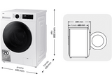 Lavadora secadora - Samsung WD11DG5B15BEEC, 11 kg + 6 kg, Blanco