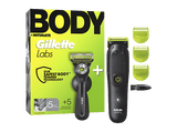 Afeitadora corporal - Gillette Labs i5 Body + Intimate, Tecnología SkinFirst, Wet&Dry, 3 peines, Pack con maquinilla de afeitar corporal GilletteLabs