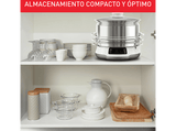 Vaporera - Tefal Convenient Series Deluxe VC502D10, 1.2 L, 900 W, 8 programas de cocción, 3 niveles, Acero Inoxidable, Blanco