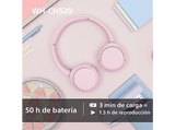 Auriculares inalámbricos - Sony WH-CH520, Bluetooth, 50 horas de autonomía, Carga rápida, 360 Audio, Conexión multipunto, Cascos diadema, Amarillo