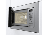Microondas con grill integrable - Hisense BIM320G41X, 1000 W, 5 niveles, Auto-Limpieza, 20 l, Inox