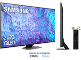 TV QLED 55 - Samsung TQ55Q80CATXXC, UHD 4K, Smart TV, Inteligencia Artificial, Quantum Dot,  Gaming Hub, DVB-T2 (H.265), Carbon Silver
