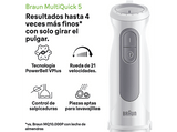 Batidora de mano - Braun MultiQuick 5 MQ50001MWH, 1000 W, 21 Velocidades, Vaso medidor 600 ml, Blanco/Gris