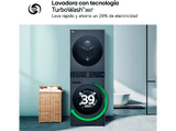 Lavadora secadora - LG WT1210BBF, 12/10 kg, WashTower™, TurboWash™,  Inox grafito