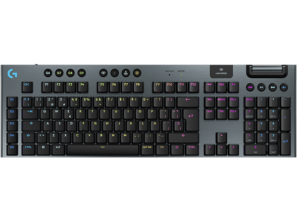 Teclado gaming - Logitech G G915 X Lightspeed, Inalámbrico, RGB, Conectividad tri-mode, Keycontrol, Interruptores mecánicos GL, Personalizable, Negro