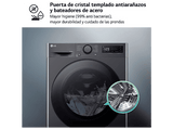Lavadora secadora - LG F4DR6010AGM, Serie 600, 10 kg / 6 kg, 1400 rpm, 12 programas, AI Direct Drive™, TurboWash™360˚, Inox grafito antihuellas