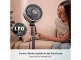 Ventilador de pie - Cecotec EnergySilence 1500 Cyclone Chantal, Circulador de aire, 50 W, Oscilación, Temporizador 12 h, Luz LED, Gris