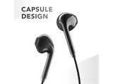 Auriculares - Music Sound CAPSULE, De cable, 120 cm, Negro