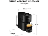 Cafetera de cápsulas - De'Longhi ENV90.B Vertuo Pop + Travel Mug para cápsulas Nespresso Vertuo, 2.6 bar, 0.56 L, 1.250 W, Bluetooth, Wi-Fi, Negro