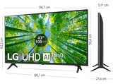 TV LED 43 - LG 43UQ80006LB, UHD 4K, Procesador Inteligente α5 Gen5 AI Processor 4K, Smart TV, DVB-T2 (H.265), Negro