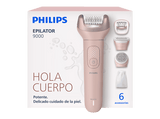 Depiladora - Philips BRE718/00, Serie 9000, ProGuide 360°, 32 pinzas cerámica, Cuerpo, Axilas y Bikini, Seco y Mojado, 60 min, Sin cable, LED