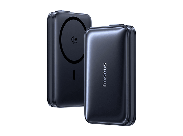 Powerbank - Baseus PicoGo AM61, Powerbank magnética Qi2.2, 10000mAh, 45W, Con cable retráctil Tipo-C, Negro Cosmic