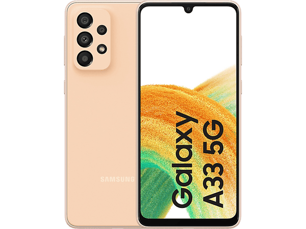 Móvil - Samsung Galaxy A33 5G, Orange, 128 GB, 6 GB RAM, 6.4" FHD+, Octa-Core Exynos 1280, 5000mAh, Android 12