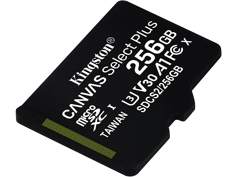 Tarjeta Micro SD - Kingston SDCS2/256GB, 256 GB, Velocidad hasta 100 MB/s, Clase 10, Adaptador SD, Negro