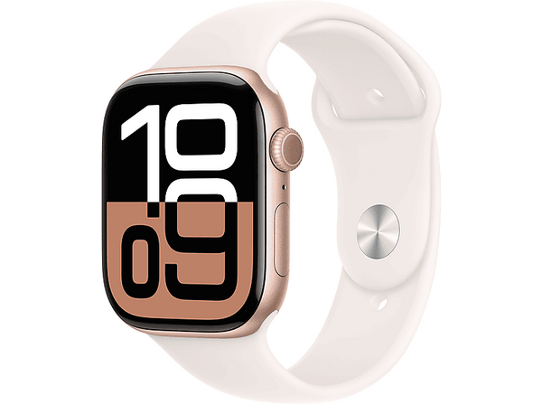 Apple Watch Series 10 (2024), GPS, 46 mm, Gesto de doble toque, Caja de aluminio Oro rosa, Correa Loop deportiva Ciruela