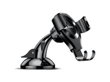 Soporte de móvil para coche - Baseus Osculum, Universal, Con ventosa ultrapotente, Cierre automático, Revestimiento de silicona protectora, Negro