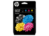 Cartucho de tinta - HP Original 937 CMYK, Negro, Cian, Magenta, Amarillo, 6C400NE