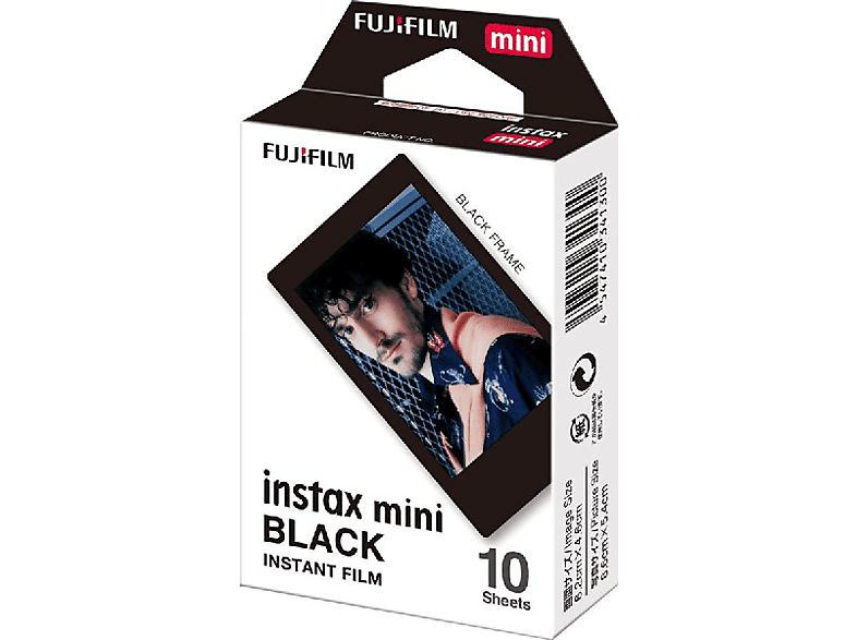 Película fotográfica - Fujifilm Instax mini, marco negro, 10 hojas