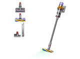 Aspirador escoba - Dyson V15 Detect™ Absolute, Potencia succión 240 AW, Autonomía 60 min, Minicepillo motorizado, 3 Modos, Láser, Sensor Suciedad