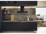 Campana decorativa - Haier HATS9CBS4BWIFI, 5 velocidades, 701 m3/h, Iluminación LED, 90 cm, Negra