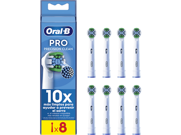 Recambio para cepillo dental - Oral-B Pro Precision Clean, Cabezales de recambio, Pack de 8 unidades