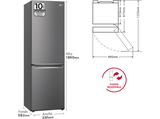 Frigorífico combi - LG GBP61DSPGN, No Frost, 186 cm, 374 l, DoorCooling+™, Inox grafito