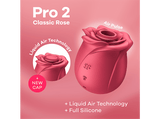 Vibrador - Satisfyer Pro 2 Classic Rose, Silicona suave, 11 programas ondas de presión, Tecnología Liquid Air